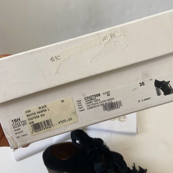 Chloe Short Ankle Bootie Harper Black Suede Size 36 - Picture 8 of 14